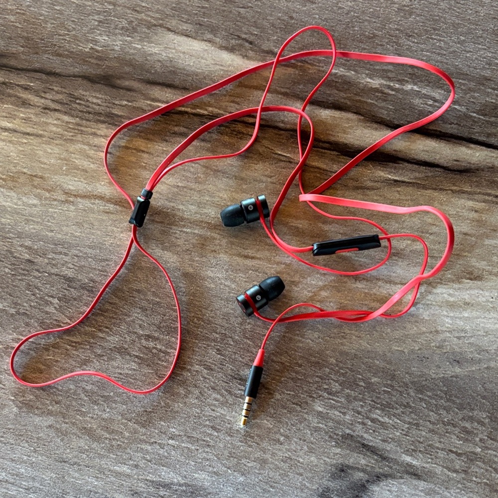 Red Wired Earphones